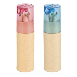 Conjunto de 6 lápis de cor com afia
