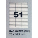Etiquetas MULTI3, 70x16,9mm (100 folhas)