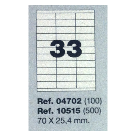 Etiquetas MULTI3, 70X25,4mm (100 folhas)