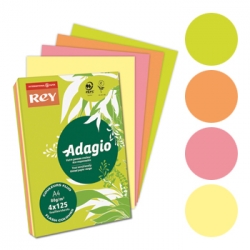 REY ADAGIO - Papel Fotocópia A4 4x125 (cores FLORESCENTES)
